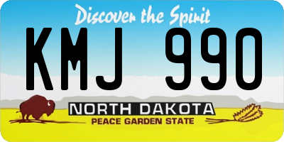 ND license plate KMJ990