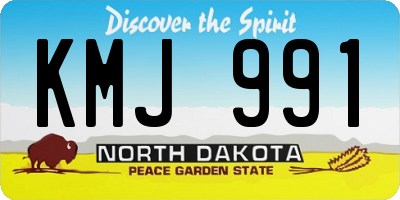ND license plate KMJ991