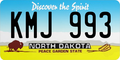 ND license plate KMJ993