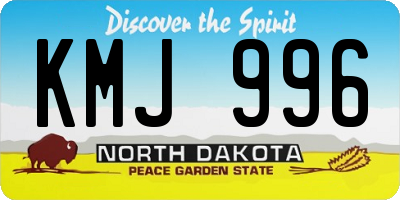 ND license plate KMJ996