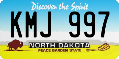 ND license plate KMJ997