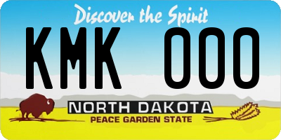 ND license plate KMK000