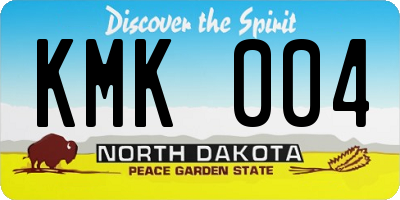 ND license plate KMK004
