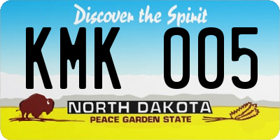 ND license plate KMK005