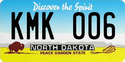 ND license plate KMK006