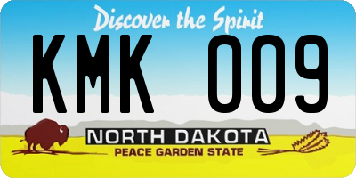 ND license plate KMK009