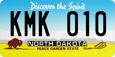 ND license plate KMK010