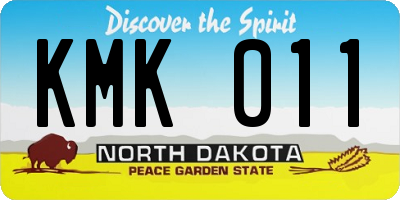 ND license plate KMK011