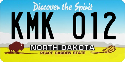 ND license plate KMK012