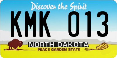 ND license plate KMK013