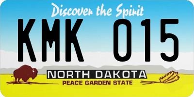 ND license plate KMK015