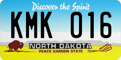 ND license plate KMK016