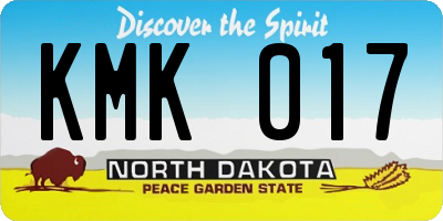 ND license plate KMK017