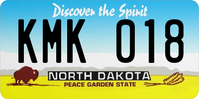 ND license plate KMK018