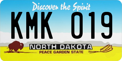ND license plate KMK019