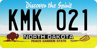 ND license plate KMK021