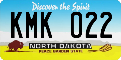 ND license plate KMK022