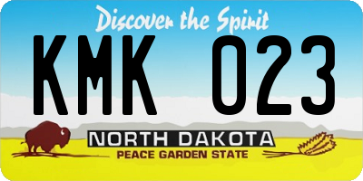 ND license plate KMK023