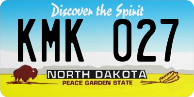 ND license plate KMK027