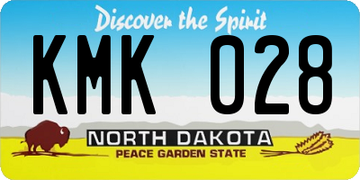 ND license plate KMK028