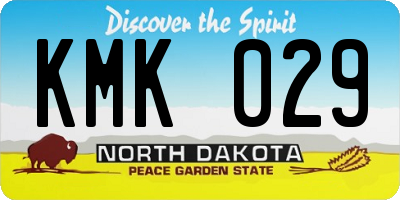 ND license plate KMK029