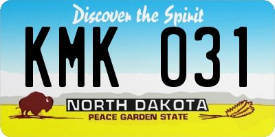 ND license plate KMK031