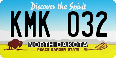 ND license plate KMK032