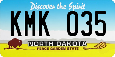ND license plate KMK035