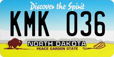 ND license plate KMK036