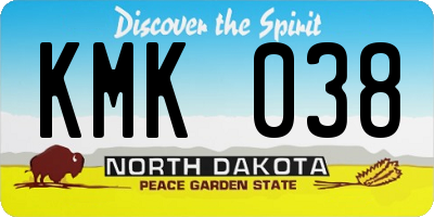 ND license plate KMK038