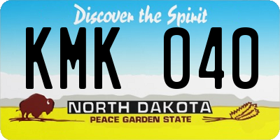 ND license plate KMK040
