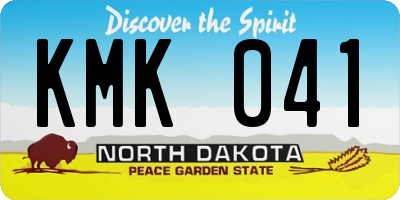 ND license plate KMK041