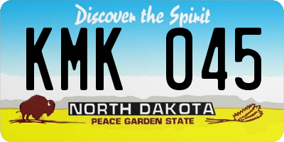 ND license plate KMK045