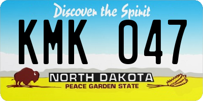 ND license plate KMK047