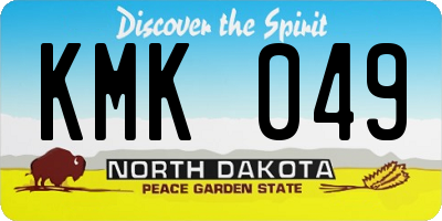 ND license plate KMK049