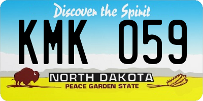 ND license plate KMK059