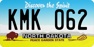 ND license plate KMK062