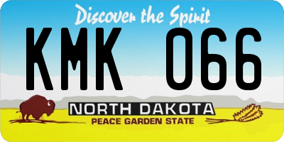ND license plate KMK066
