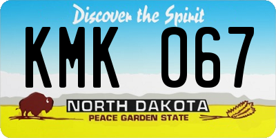 ND license plate KMK067