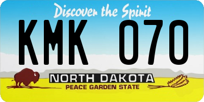 ND license plate KMK070