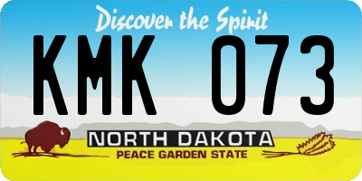 ND license plate KMK073