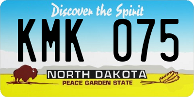 ND license plate KMK075