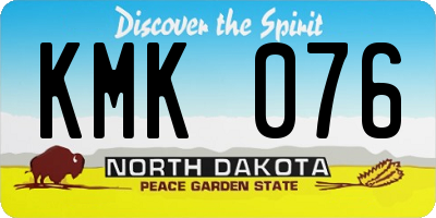 ND license plate KMK076
