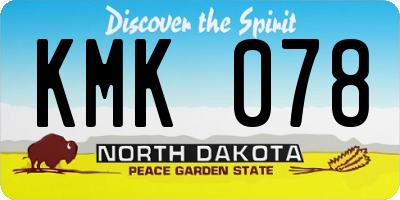 ND license plate KMK078