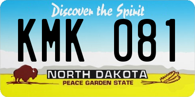ND license plate KMK081