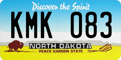 ND license plate KMK083