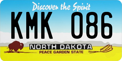 ND license plate KMK086