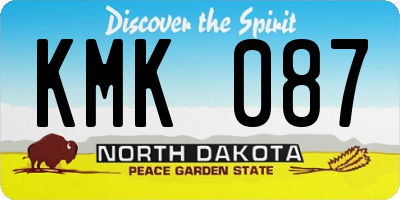 ND license plate KMK087
