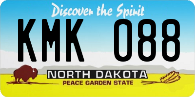 ND license plate KMK088