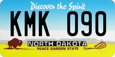 ND license plate KMK090